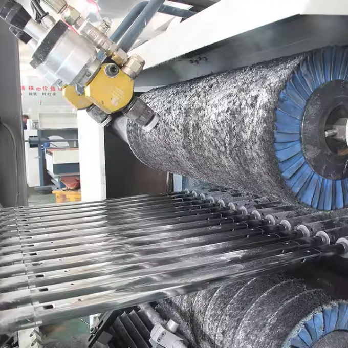 8k зеркальная линия волос проволока рисование отделка Автоматическая металлическая труба / труба квадратная / круглая полировальная машина для отделки поверхности 7